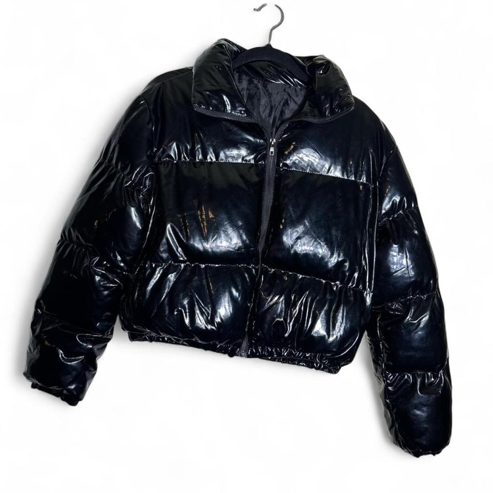 SHEIN Glossy Black Puffer Jacket